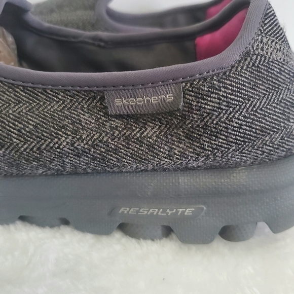 SKECHERS Go Walk Affix Gray Tweed Slip On Walking Shoes Size 7 - Picture 4 of 11